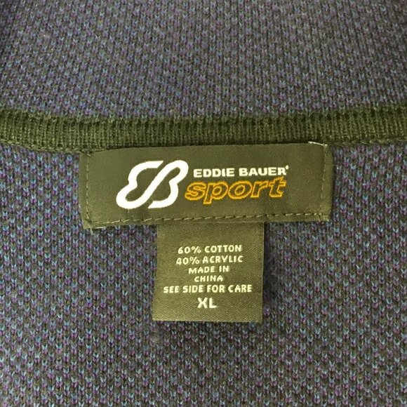 Eddie Bauer Sport Cardigan Sweater Full Zip Snowflake Women's XL Gray Fair Isle - Picture 8 of 9